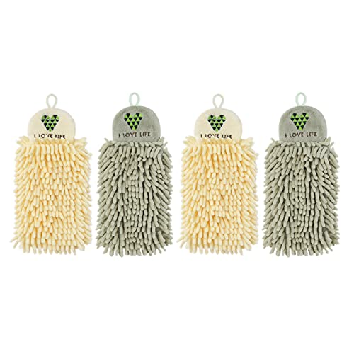 Jojomino 4-teiliges Küchen-Handtücher-Set Chenille, Handtuch, Badezimmer-Waschlappen von Jojomino