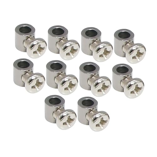 10 Stück Drahtseilklemmen mit 3,3 mm Loch und M4 Schrauben, Edelstahl Kabelklemmen für 1-1,5 mm Seile, Einfach zu Installieren für Vorhänge, Zäune, Banner, Deckenleuchten von Jojomis