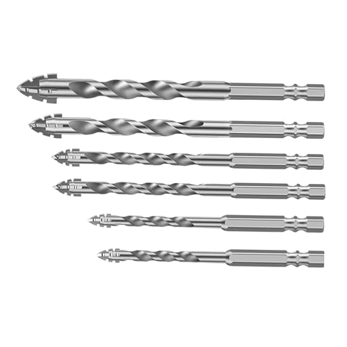 4-teiliges Exzenterbohrer-Set, vierkantig gezahnt, Hartmetalllegierung, Sechskantschaft für Holz, Zement, Glas, Keramik, Fliesen, Beton, 6 Stück 4-teiliges Exzenterbohrer-Set, vierkantig gezahnt, Hartmetalllegierung, Sechskantschaft für Holz, Zement, Glas, Keramik, Fliesen, Beton, 6 Stück von Jojomis