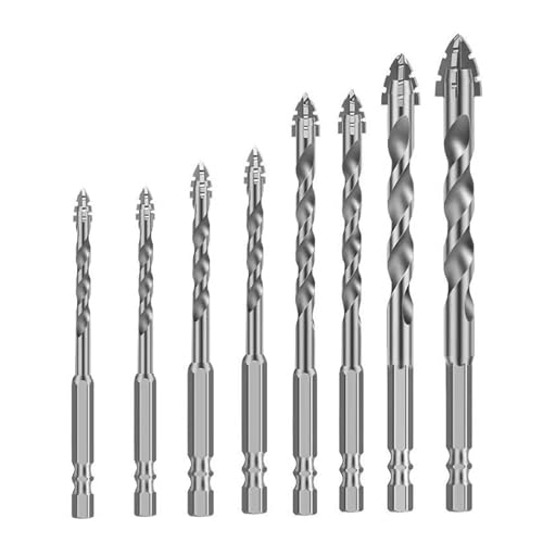 4-teiliges Exzenterbohrer-Set, vierkantig gezahnt, Hartmetalllegierung, Sechskantschaft für Holz, Zement, Glas, Keramik, Fliesen, Beton, 8 Stück 4-teiliges Exzenterbohrer-Set, vierkantig gezahnt, Hartmetalllegierung, Sechskantschaft für Holz, Zement, Glas, Keramik, Fliesen, Beton, 8 Stück von Jojomis