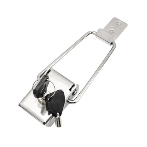Federbelastete Knebelklemme, Edelstahl, robust, mit 2 Schlüsseln, Koffer-Schnalle, Scharnier, Schrankverriegelungssystem, 8,9 x 3,8 cm Federbelastete Knebelklemme, Edelstahl, robust, mit 2 Schlüsseln, Koffer-Schnalle, Scharnier, Schrankverriegelungssystem, 8,9 x 3,8 cm von Jojomis