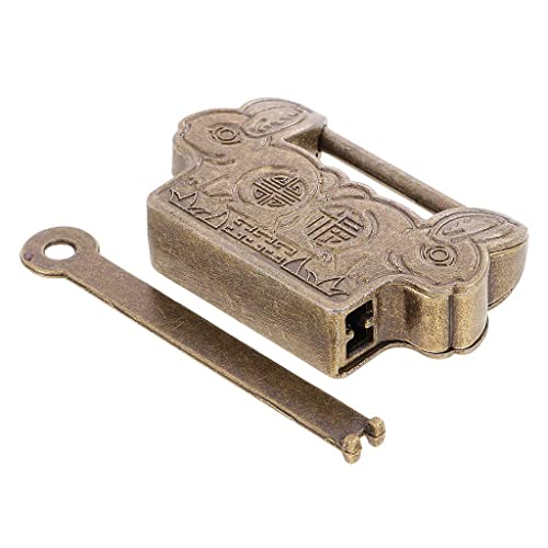 Jojomis Vorhängeschloss im chinesischen Retro-Stil, Legierung, Vintage-Stil, mit Schlüssel-Dekorationen Jojomis Vorhängeschloss im chinesischen Retro-Stil, Legierung, Vintage-Stil, mit Schlüssel-Dekorationen von Jojomis