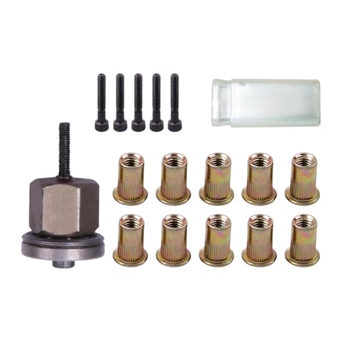 Stahl Hand Nietpistole Nutsert Werkzeug Kit M3 M5 M6 M8 M10 M12 SAE 1/4-20 8-32 6-32 5/16-18 3/8-16 Ersatz Nietdorn für Nietmutternzange- M3 set von Jojomis
