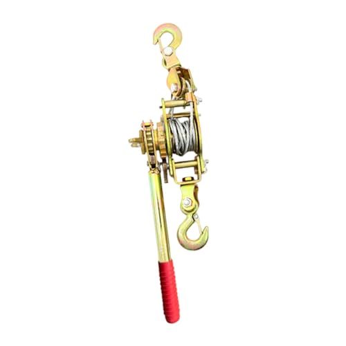 jojomis Manueller Stahldrahtseilspanner mit 2 Haken, verstärkte Zahnräder, robustes Seilabziehwerkzeug für den Bau, 5 mm, 2 m, 1 Tonne von Jojomis