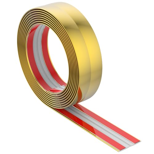 Zierleisten Selbstklebend 40mm Eckleiste Selbstklebend Decke Flexible Zierleiste Selbstklebend Deckenleisten Weichsockelleiste Selbstklebend für Abschlussleiste Küchenarbeitsplatte (Gold) von Jokapy