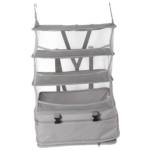 Jokapy 4 -stufige Faltbare Hang -Kleiderschrank -Veranstalter tragbarer Hanggarderobe Regal Dauerhaltiges Aufbewahrungsorganisator für Reisen(L) von Jokapy