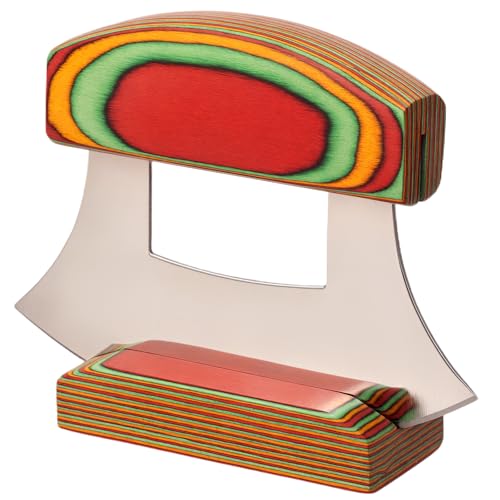 Jokapy Pizzaschneider-Wippe mit Sockel für Kräuter, Salate, rostbeständig, bogenförmige Gemüsewippe, Mehrzweck-Pizzahack-Wippe mit ergonomischem Griff für die Küche(Farbe) von Jokapy