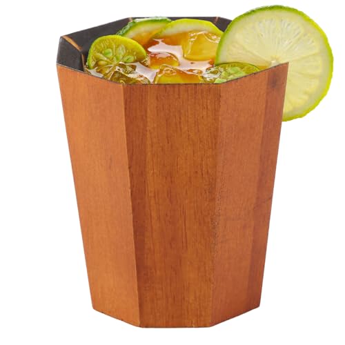 Jokapy Wood Whisky Cup einzigartige handgefertigte verkohlte Trinkschiff 170 ml/6 Unzen Kapazität Personalisiertes Whiskyglas für Männer Him Dad(Holz) von Jokapy