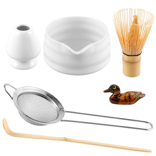 Matcha Set, 6-teiliges Matcha Besen Set mit Matcha Zubehör Schale Matcha Löffel Matcha Schneebesen Matcha Besenhalter Matcha Sieb, Matcha Whisk Traditionell Matcha Tea Set für Teeliebhaber von Jokapy