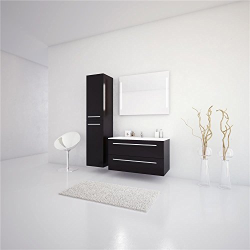 Sieper I Badmöbel Set Libato, Waschtisch mit Unterschrank 90 x 50 cm, Hochschrank und Badspiegel I Anthrazit Sieper I Badmöbel Set Libato, Waschtisch mit Unterschrank 90 x 50 cm, Hochschrank und Badspiegel I Anthrazit von Jokey
