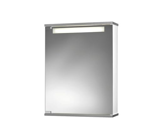 Jokey Spiegelschrank Cento mit LED Beleuchtung, Badezimmer Spiegelschrank 50 cm, inkl Steckdose, Lichtfarbe: neutralweiß von Jokey