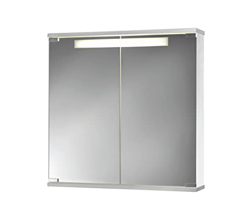 Jokey Spiegelschrank Cento mit LED Beleuchtung, Badezimmer Spiegelschrank 60 cm, inkl Steckdose, Lichtfarbe: neutralweiß von Jokey