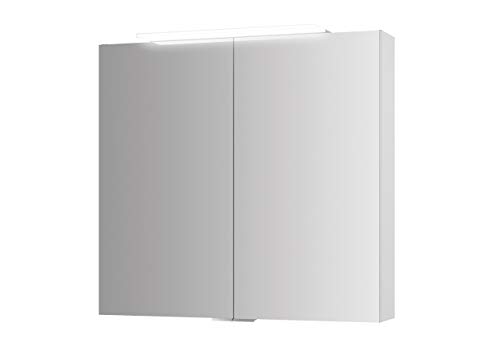 Jokey Spiegelschrank Lightblade 72 cm breit, Badezimmer Spiegelschrank 2-türig aus MDF, mit LED-Beleuchtung & Steckdose von Jokey