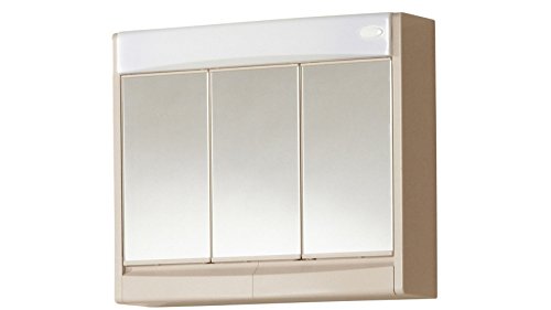 Jokey Spiegelschrank Saphir mit LED Beleuchtung 60 cm breit, Kunststoff Spiegelschrank in Bahamabeige, inkl. Steckdose von Jokey