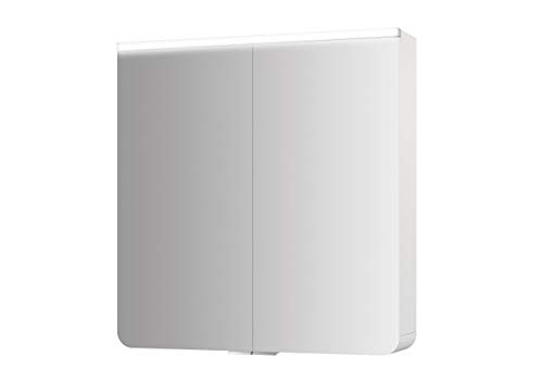 Jokey Spiegelschrank Xanto Line mit LED Beleuchtung, Badezimmer Spiegelschrank mit abgerundeten Kanten, inkl. Steckdose von Jokey