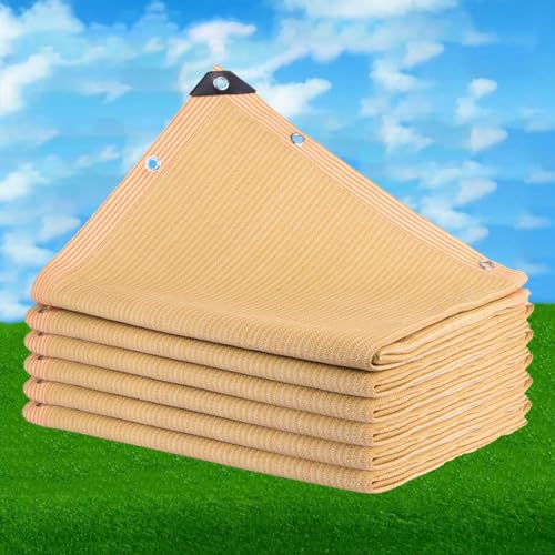 Beschattungsnetz Beige,90% Schattentuch,Sonnenschutznetz,Schattennetz Plane Mit Ösen,Sonnensegel,Atmungsaktives Markisen,Schattierungsnetz Für Garten Gewächshaus Pflanzen,Beige-1x2m(3.3 * 6.6ft) von Jolan