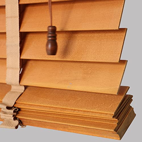 Holz Jalousie Für Fenster,50mm Breite Lamellen,Horizontal Jalousien Für Büro/Schlafzimmer/Bad/Küche,Sichtschutz Jalousette,Echtholz Jalousetten,Verschiedene Größen,W×H-150 * 160cm/59x63in von Jolan