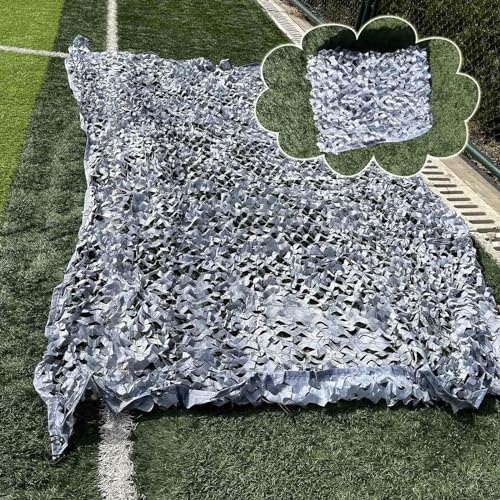Jolan Tarnnetz Grau,Camouflage Netz 2×3m 2×6m 3×3m 3×5m 4×6m 6×8m Sonnenschutz Tarnung Netz,Camping,Jagd,Bundeswehr Verstärktes Tarnnetz,Partydekoration,Sichtschutz,Sonnensegel,Grey-3x7m(9.8 * 23ft) von Jolan