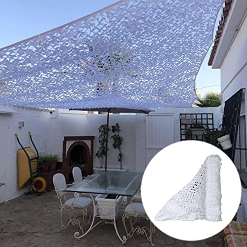 Tarnnetz Weiß,Garten Pergola Terrassen Sonnenschutz Tarnung Netz,Wasserdichtes Oxford Stoff Camouflage Netz,Bundeswehr Jagd Dekoration Autoabdeckung,Tarnnetz Sichtschutz,White-3x8m(9.8*26.2ft) von Jolan