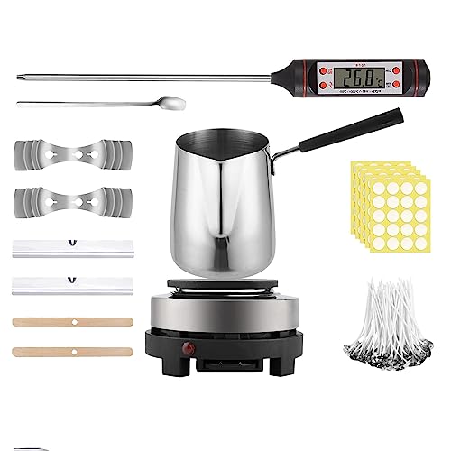 JoliJour Kerzenherstellung Kit,Kerzen Machen Set mit Wachsschmelzer Elektronische Heizplatte,Anfänger Candle Starter Set mit Digitales Thermometer,Kerzendocht Verbrühungsschutzgriff,Kerzen Diy Set JoliJour Kerzenherstellung Kit,Kerzen Machen Set mit Wachsschmelzer Elektronische Heizplatte,Anfänger Candle Starter Set mit Digitales Thermometer,Kerzendocht Verbrühungsschutzgriff,Kerzen Diy Set von JoliJour
