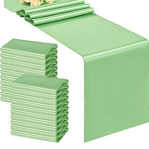 JoliJour Tischläufer Satin,20er-Pack Satin-Tischläufer für Hochzeiten,30*275cm,Glatter Satin Tischläufer Rechteck und Runde Tischdekoration für Geburtstagsfeier,Tischläufer für Hochzeit,Grün JoliJour Tischläufer Satin,20er-Pack Satin-Tischläufer für Hochzeiten,30*275cm,Glatter Satin Tischläufer Rechteck und Runde Tischdekoration für Geburtstagsfeier,Tischläufer für Hochzeit,Grün von JoliJour