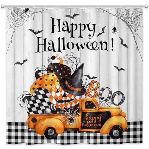 Joliaco Happy Halloween Duschvorhang Horror Boo Kürbis LKW Badezimmer Vorhang Set Büffel Karo Plaid Bauernhaus Polyester Stoff Badewanne Dekor mit 12 Haken 183 x 183 cm Joliaco Happy Halloween Duschvorhang Horror Boo Kürbis LKW Badezimmer Vorhang Set Büffel Karo Plaid Bauernhaus Polyester Stoff Badewanne Dekor mit 12 Haken 183 x 183 cm von Joliaco