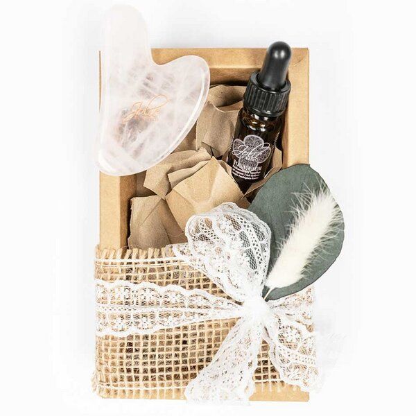 Jolie au naturel Gua Sha Stein Rosenquarz I Hyaluron Serum I vegan I Vitamin C I Bestseller von Jolie au naturel