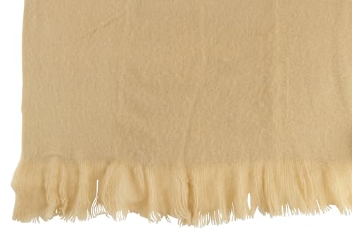 J-Line Decke mit Fransen, Polyester, Beige von Jolipa