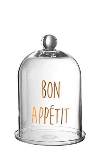 Jolipa Bon Appetit Glocke rund Glas transparent/Kupfer von Jolipa