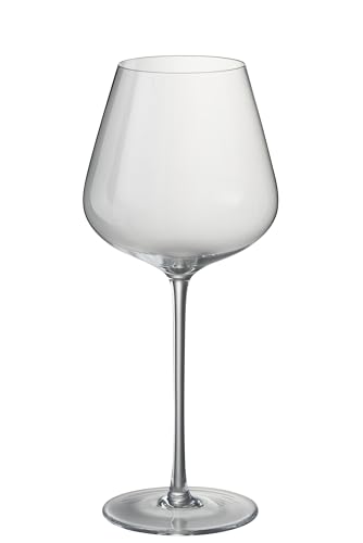 Jolipa Glas mit rotem Weinrand, Kristall, transparent von Jolipa
