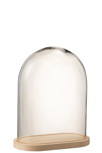 Jolipa Glocke oval Holz/Glas transparent/Natur klein, Mehrfarbig, one Size von Jolipa