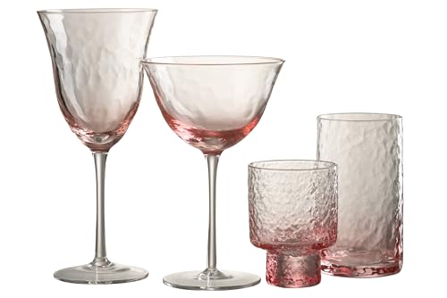 Jolipa Irregulärer Weinglas, Glas, Rosa von Jolipa