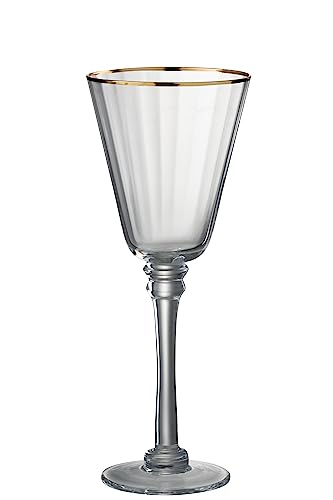 Jolipa Rotweinglas mit Rand, Glas, transparent/goldfarben von Jolipa