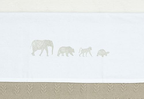 Jollein 008-511-67043 Babybettlaken Wiegenlaken Animals Olive (75x100 cm) von Jollein