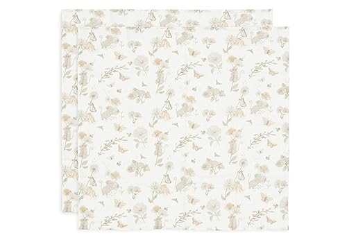 Jollein 535-851-67056 Mulltücher/Swaddle 2er Set Dreamy Mouse weiß (70x70cm) von Jollein