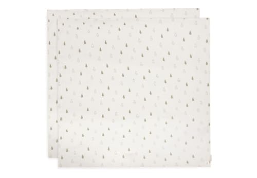 Jollein 535-852-67093 Spucktücher/Mundtücher hydrofiel - Happy Miffy Olive 2er Pack (115x115 cm) von Jollein