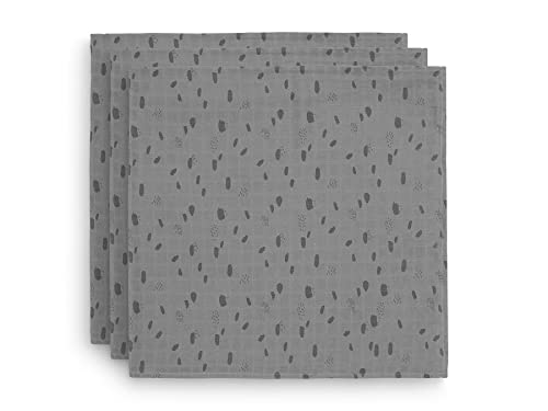 Jollein 535-855-65347 Mulltücher Spot Tupfen grau 3er Set 70x70 cm von Jollein