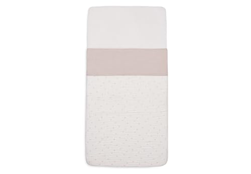 Jollein Bettlaken Wiege - Slub Nougat - 75x100cm - Für Babywiege - 100% Baumwolle - Oeko-TEX Zertifiziert - Leinen Look - Beige von Jollein