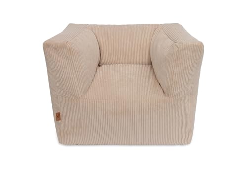 Jollein Kindersessel - Corduroy, Natural - 1 bis 4 Jahre - Für Jungen und Mädchen - Sitzsack Kinder von Jollein