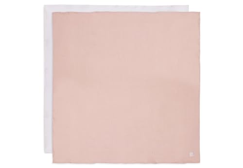 Jollein Musselin Tuch Baby - Wild Rose/Ivory - 2er Pack - 115x115cm - 100% Baumwolle - Oeko-TEX Zertifiziert - Spucktuch Baby - Altrosa/Elfenbeinfarben von Jollein