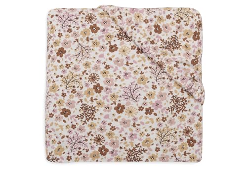 Jollein Spannbettlaken Jersey - Für das Kinderbett - Flower Fairies - 60x120cm - Spannbettlaken Baumwolle - Spannbetttuch - Oeko-TEX Zertifiziert von Jollein