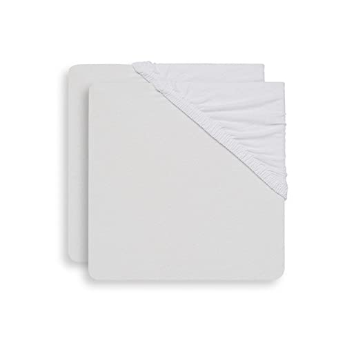 Jollein Spannbettlaken Jersey - Für den Laufstall - White - 2er Pack - 75x95cm - 100% Baumwolle - Spannbetttuch Laufgitter - Weiß Jollein Spannbettlaken Jersey - Für den Laufstall - White - 2er Pack - 75x95cm - 100% Baumwolle - Spannbetttuch Laufgitter - Weiß von Jollein