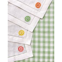 Citrus Hand Bestickte Leinen Cocktailservietten | 4Er-Set Zitrone & Limette Cocktailbar Dekor Handgemachtes Geschenk Für Gäste Einweihungsgeschenk von JollyCamping