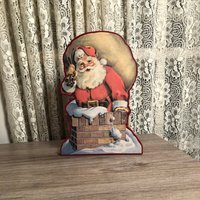 Retro Weihnachtsdekoration - Santa Going Down Schornstein von JollyJoesCraftShop