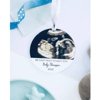 Personalisierte Baby Scan Keramik Weihnachtsdekoration, Babybauble , Weihnachtskugel, Neue Babydekoration, Personalisierte Dekoration von JollyPenguinGifts