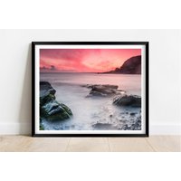 Kirchlein Bucht Cornwall Bei Sonnenuntergang | Limitierte Auflage Fotografie Kunst Wandkunst Exclusiver Druck Plakate Fotos von JollyjackprintShack