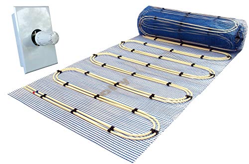 Jollytherm Aquaheat Doppelrohr Warmwasser Fußbodenheizung | Set mit Heizmatte und Regelbox RTL, Heizfläche:7.50m² von Jollytherm