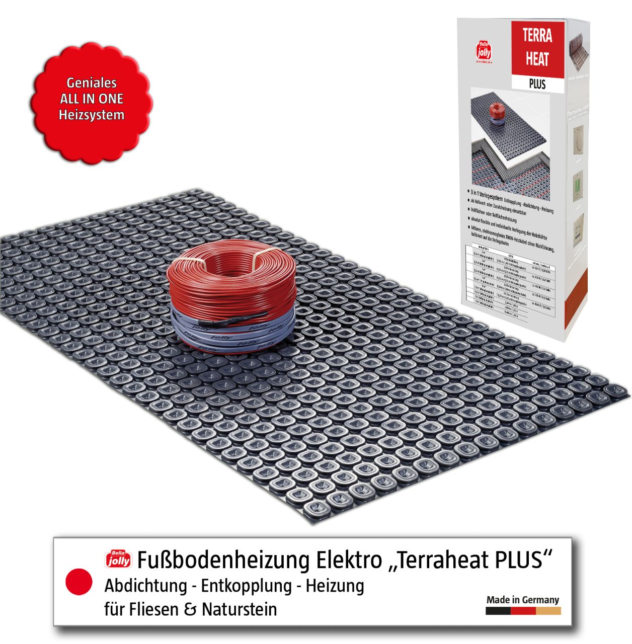 Jollytherm Fußbodenheizung Terraheat Plus 2m² 308 Watt von Jollytherm