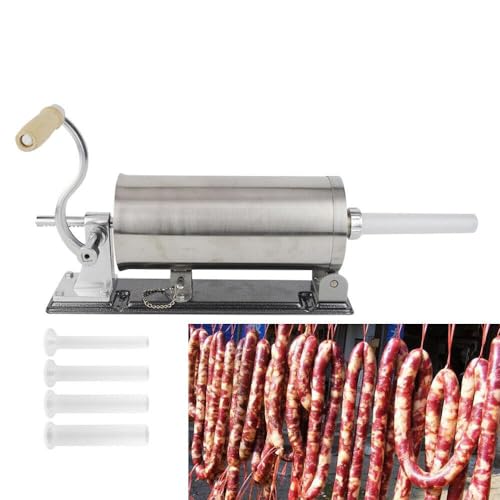 3 Liter Wurstfüller, manueller Wurstfüller, Edelstahl-Wurstfüller, Hausmacher-Wurstmaschine, Wurstpresse, Wurstfüller aus Aluminium mit 4 Füllrohren, silber. 3 Liter Wurstfüller, manueller Wurstfüller, Edelstahl-Wurstfüller, Hausmacher-Wurstmaschine, Wurstpresse, Wurstfüller aus Aluminium mit 4 Füllrohren, silber. von Jolre