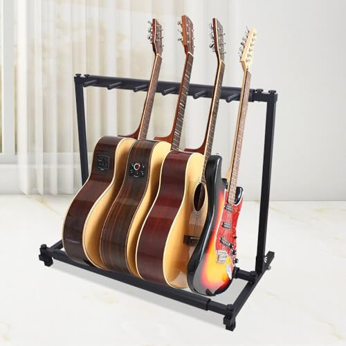 5-Fach Gitarrenständer,Universal Gitarrenständer,Gitarren Organizer,Gitarrenständer,Display Stand Rack Organizer Gitarre,Gitarren Stativ, Rockstand, für Akustikgitarre. von Jolre